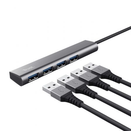 Trust Halyx Hub USB Tipo-C, 4 Puertos USB Trust Halyx Hub USB Tipo-C, 4 Puertos USB